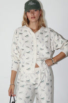Quack Me Up | Vintage Duck Print Premium Wool Cardigan - Bella Blossom Boutique