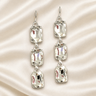 Rectangle Rhinestone Drop Earrings - Bella Blossom Boutique