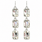 Rectangle Rhinestone Drop Earrings - Bella Blossom Boutique