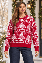 Red Christmas Tree Holiday Sweater - Bella Blossom Boutique
