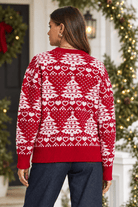 Red Christmas Tree Holiday Sweater - Bella Blossom Boutique