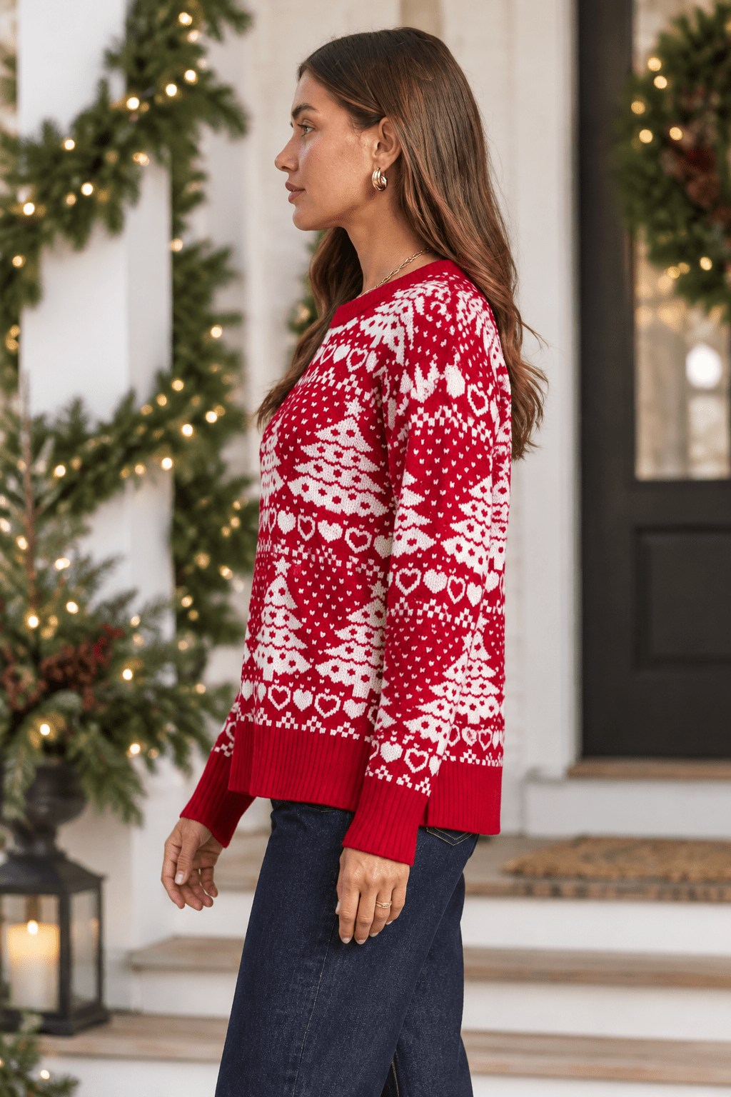 Red Christmas Tree Holiday Sweater - Bella Blossom Boutique