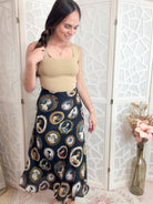 Regency Muse Vintage Portrait Print A - Line Midi Skirt - Bella Blossom Boutique