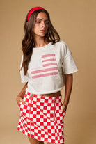 Retro Red Checkerboard High-Waist Mini Skirt - Bella Blossom Boutique