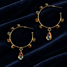 Rhinestone Hoop Earrings with Drop Detail - Bella Blossom Boutique