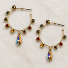 Rhinestone Hoop Earrings with Drop Detail - Bella Blossom Boutique