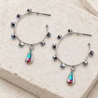 Rhinestone Hoop Earrings with Drop Detail - Bella Blossom Boutique