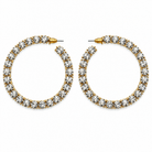 Rhinestone Stud Hoop Earrings- 2 Colors - Bella Blossom Boutique