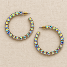 Rhinestone Stud Hoop Earrings- 2 Colors - Bella Blossom Boutique