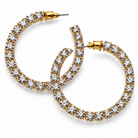 Rhinestone Stud Hoop Earrings- 2 Colors - Bella Blossom Boutique