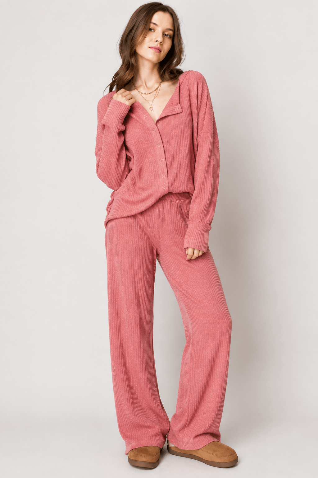 Ribbed Sweater Knit Lounge Set- 2 Colors - Bella Blossom Boutique