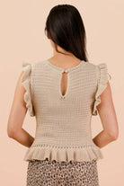 Ruffled Sweater Knit Top - Bella Blossom Boutique