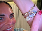 Saltwater Charm Bangle: Coastal Gold Beach Bracelet - Bella Blossom Boutique