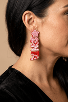 Santa Baby Beaded Statement Earrings | Festive Christmas Holiday Jewelry - Bella Blossom Boutique