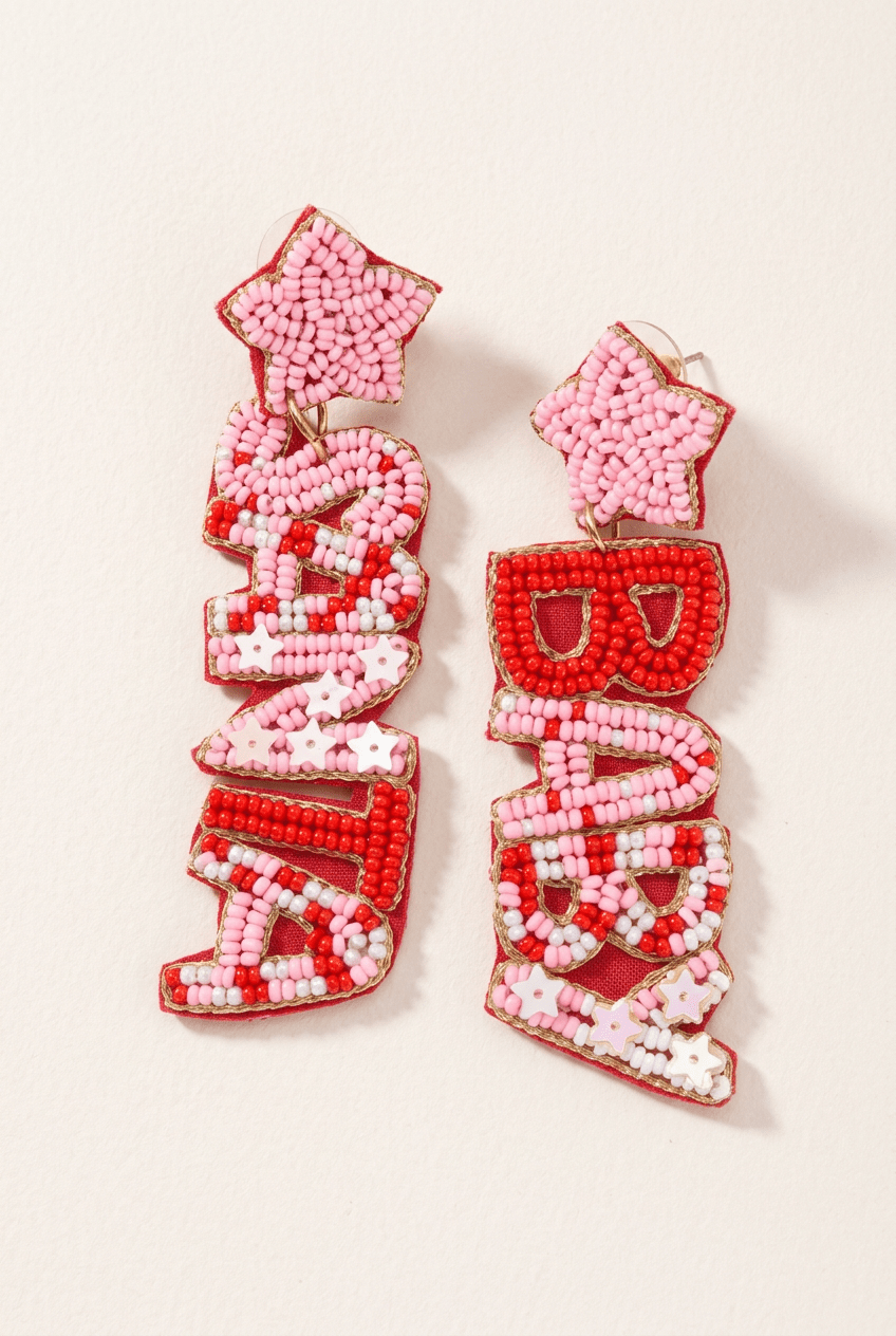 Santa Baby Beaded Statement Earrings | Festive Christmas Holiday Jewelry - Bella Blossom Boutique
