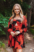 Scarlet Rose Cutout Mini Skater Dress - Bella Blossom Boutique