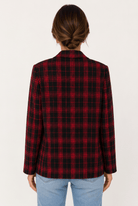 Scarlet Tartan Festive Tailored Blazer - Bella Blossom Boutique