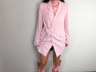 Sculpted Wrap Tie Waist Blazer – Sophisticated Rose Pink - Bella Blossom Boutique