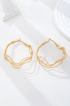 Sculptural Fluid Wave Gold Hoop Earrings - Bella Blossom Boutique