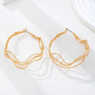 Sculptural Fluid Wave Gold Hoop Earrings - Bella Blossom Boutique