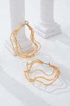 Sculptural Fluid Wave Gold Hoop Earrings - Bella Blossom Boutique