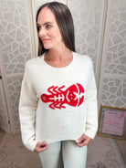 Sea of Lobsters Nautical Knit Sweater – Breathable Cotton-Blend - Bella Blossom Boutique