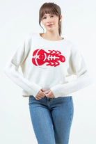 Sea of Lobsters Nautical Knit Sweater – Breathable Cotton - Blend Beachwear - Bella Blossom Boutique