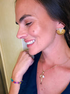Seaside Sparkle Shell & Bow Earrings – Coastal Chic Jewelry - Bella Blossom Boutique