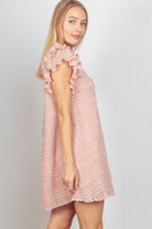 Seraphina Textured Ruffle Sleeve Mini Dress - Bella Blossom Boutique