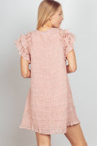 Seraphina Textured Ruffle Sleeve Mini Dress - Bella Blossom Boutique