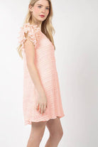Seraphina Textured Ruffle Sleeve Mini Dress - Bella Blossom Boutique