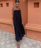 Serengeti Chic: Italian Made Cheetah Strap Flow Dress - Bella Blossom Boutique