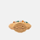 Shelie Gems Shell - Shaped Rattan Crossbody Bag with Gemstone Handle - Bella Blossom Boutique