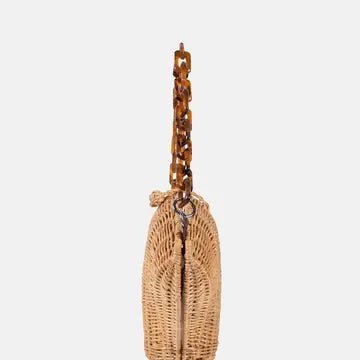 Shelie Shell Rattan Crossbody Bag – Chic Tortoise Handle Wicker Purse - Bella Blossom Boutique