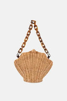 Shelie Shell Rattan Crossbody Bag – Chic Tortoise Handle Wicker Purse - Bella Blossom Boutique