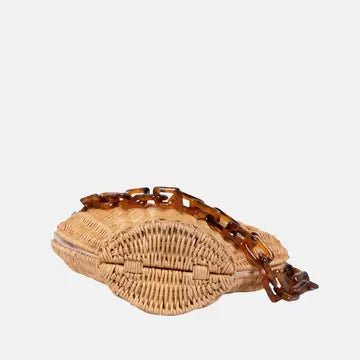 Shelie Shell Rattan Crossbody Bag – Chic Tortoise Handle Wicker Purse - Bella Blossom Boutique