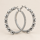 Shimmering Oval Rhinestone Hoops - Bella Blossom Boutique