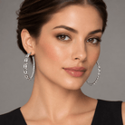Shimmering Oval Rhinestone Hoops - Bella Blossom Boutique