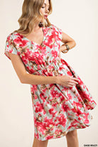 Sienna Floral Adjustable Waist Kimono Dress with Pockets - Bella Blossom Boutique