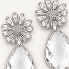 Silver Flower Teardrop Earrings - Bella Blossom Boutique