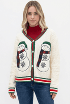 Snowman Patch Cardigan - Bella Blossom Boutique