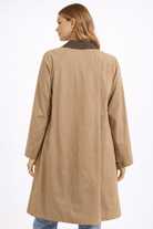 Sophisticated Houndstooth Collar Tailored Trench Coat - Bella Blossom Boutique