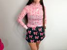 Sparkle Bow Disco Skort – Chic Party Mini Skort - Bella Blossom Boutique