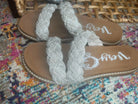 Sparkle & Shine: Braided Rhinestone Flat Sandals for Women - Bella Blossom Boutique