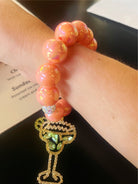 Sparkling Martini Charm Beaded Bracelet – Happy Hour Chic - Bella Blossom Boutique