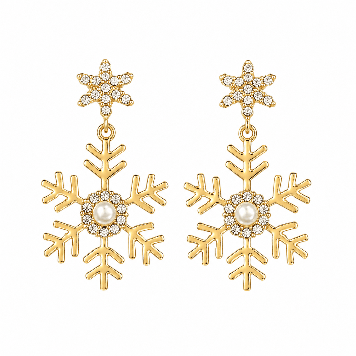 Sparkling Winter Snowflake Dangle Earrings | Festive Holiday Jewelry - Bella Blossom Boutique