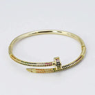 Spectrum Gem - Studded Nail Bangle – Vibrant Gold & Multi - Color Statement Cuff - Bella Blossom Boutique
