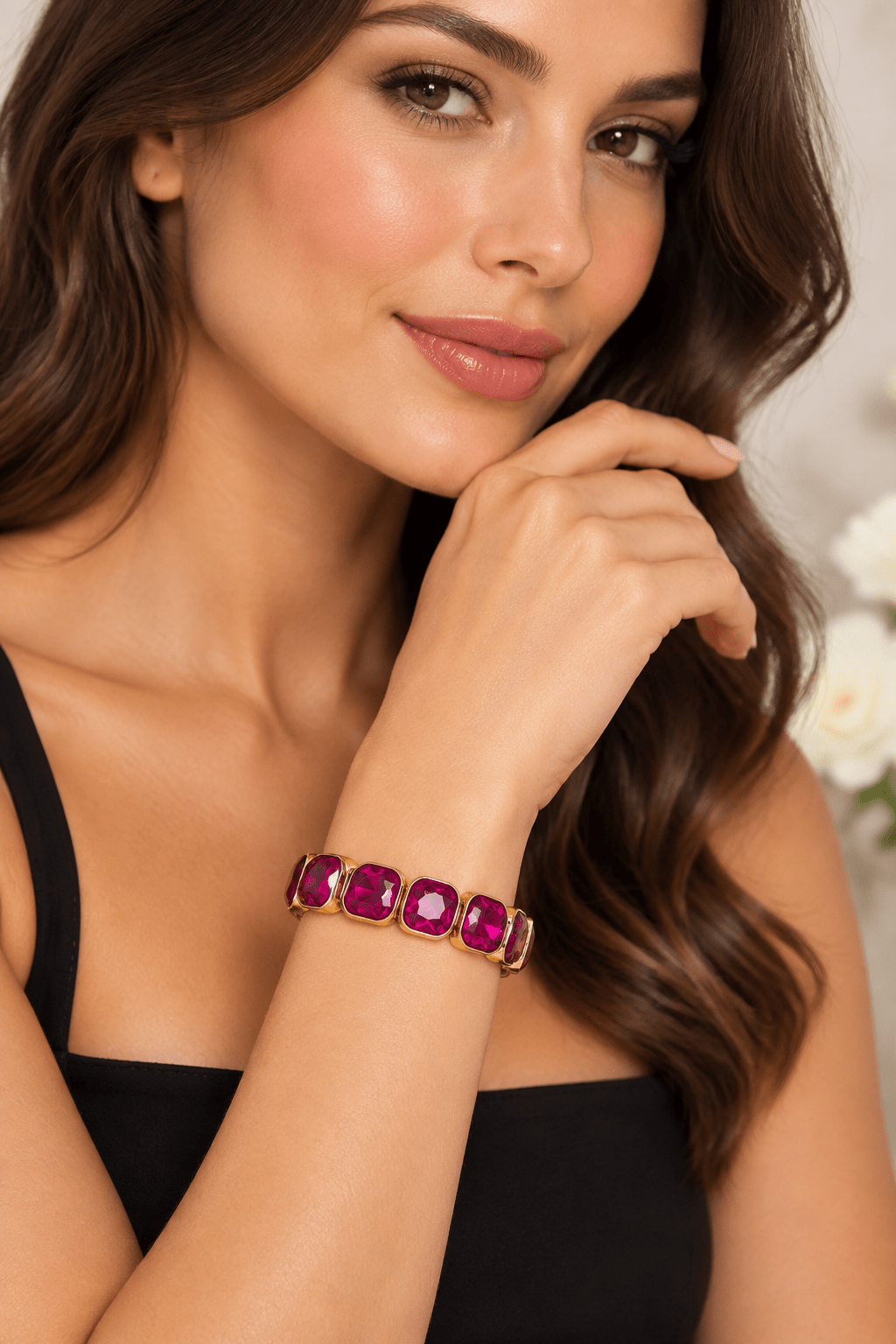 Square Rhinestone Bracelet - Bella Blossom Boutique