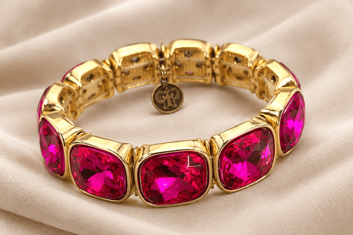 Square Rhinestone Bracelet - Bella Blossom Boutique