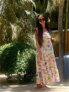Sunkissed Tropical Fruit Strapless Maxi Dress - Bella Blossom Boutique